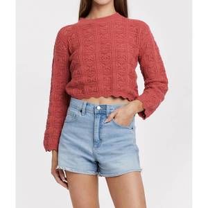 NEW ANOTHER LOVE uma crochet sweater in dark cherry